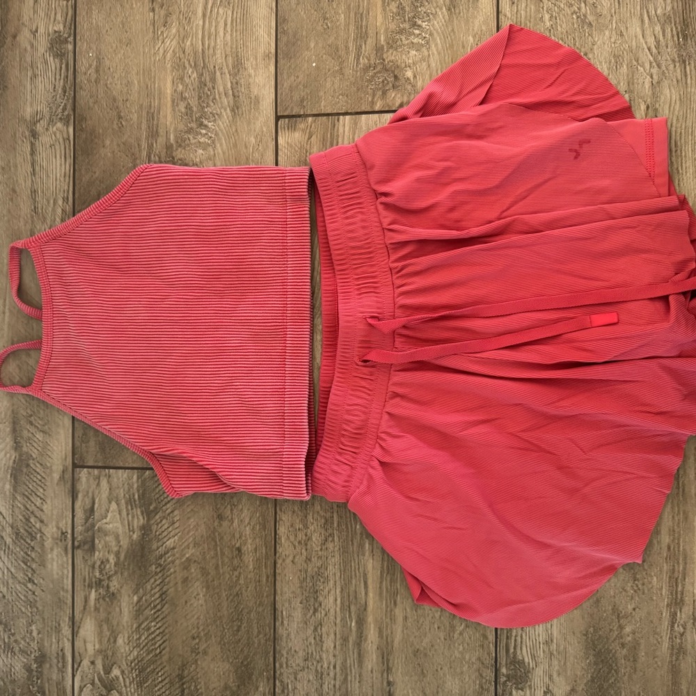JoyLab Pink/red Athletic Tank and Skirt Set